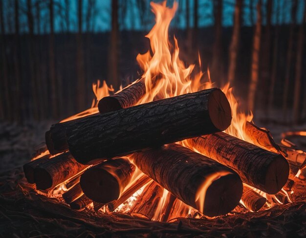 un falò nella giungla per il calore e la sicurezza