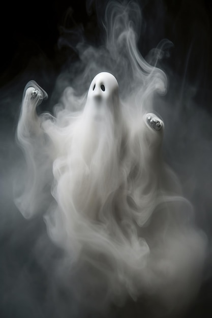 Un fantasma è coperto di fumo ed è circondato da fumo.