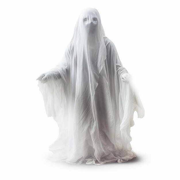 un fantasma in una veste bianca che dice fantasma.