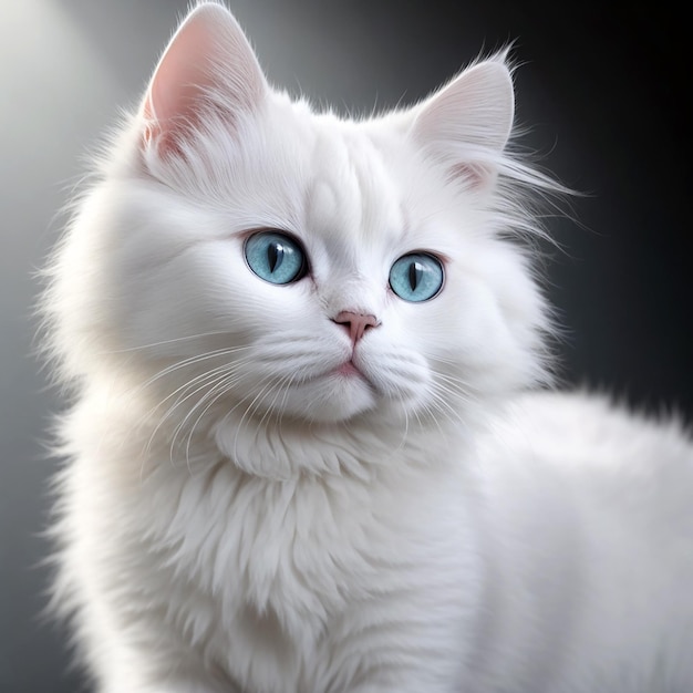un fantastico gatto bianco carino ai generato