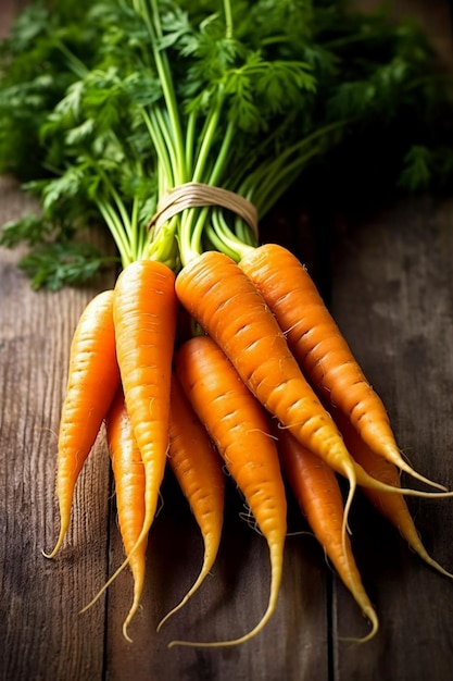 Un fascio di carote arancione brillante