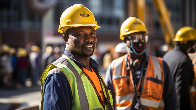 Un felice operaio africano