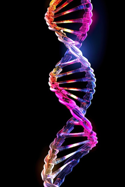 un filamento di DNA colorato