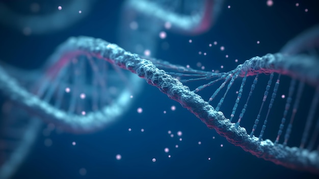 Un filamento di DNA fluttua nell'aria.