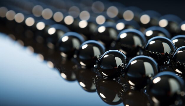 Un filo di preziose perle nere con metodo sfalsato di un centinaio in tutti i gradi