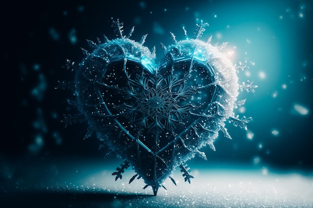 Un fiocco di neve a forma di cuore