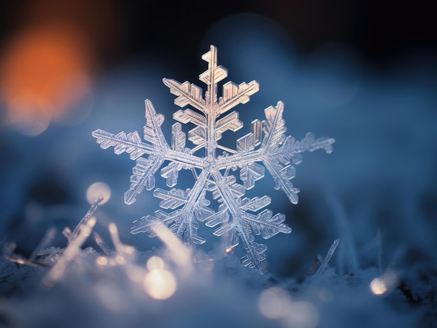 un fiocco di neve che è a terra