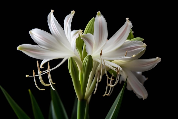 Un fiore bianco su sfondo nero