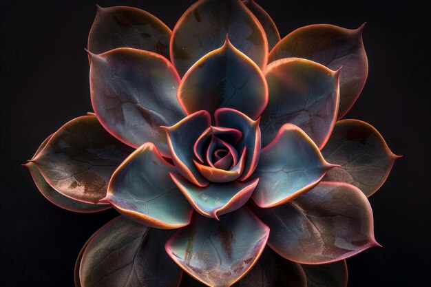 Un fiore blu con un centro giallo