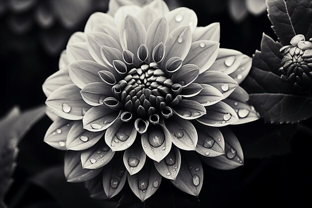 Un fiore carino bianco e nero