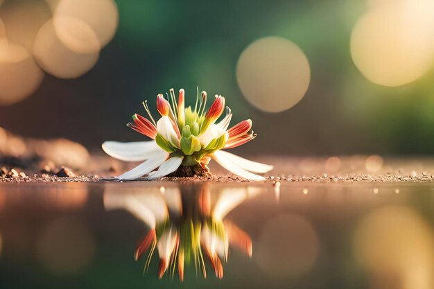 Un fiore che è nell'acqua