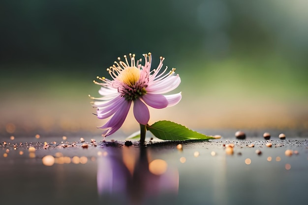 Un fiore che ha la parola amore su di esso