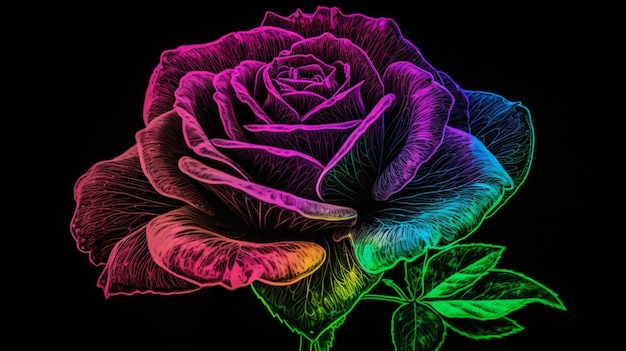 Un fiore colorato con sopra la parola amore