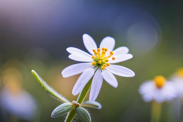 un fiore con petali gialli e il centro giallo è un fiore bianco con il centro giallo.