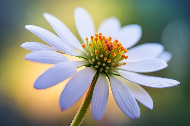 Un fiore con un centro giallo