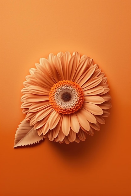 Un fiore di carta con sopra un fiore