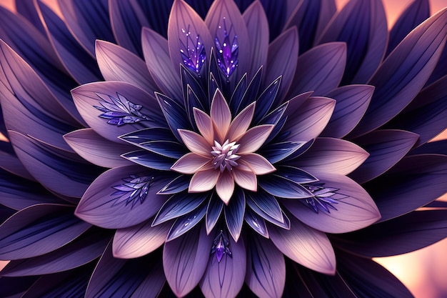 un fiore di cristallo affascinante con motivi intricati