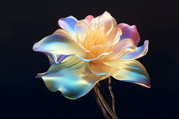 Un fiore di cristallo con una brillantezza scintillante che crea una carta da parati affascinante