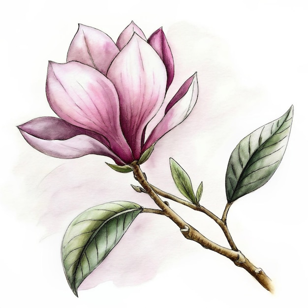 Un fiore di magnolia rosa