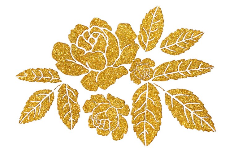 Foto un fiore di rosa fatto di luccioli d'oro