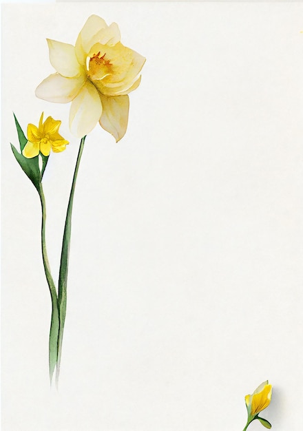 Un fiore giallo è su uno sfondo bianco con sopra un fiore giallo.