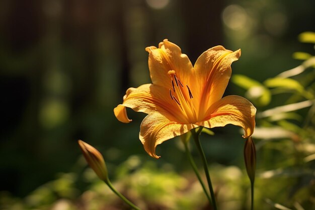 Un fiore giallo nella foresta