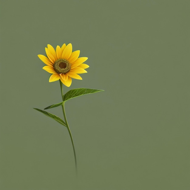 Un fiore giallo su uno sfondo verde