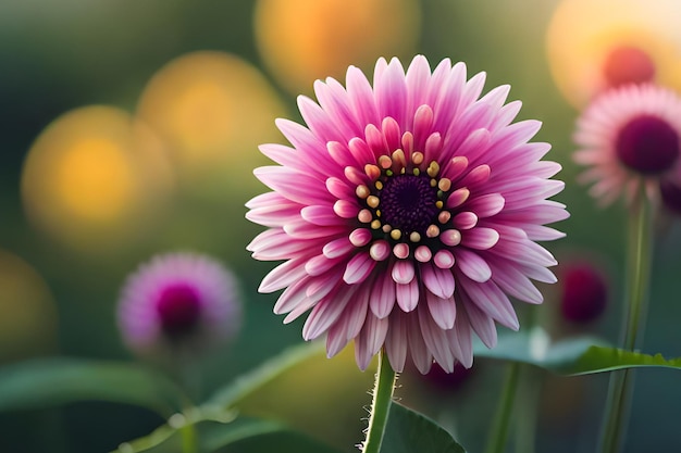 Un fiore in un giardino con uno sfondo sfocato.