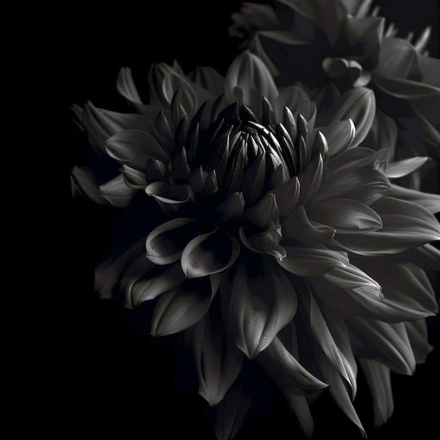 Un fiore in un vaso con uno sfondo nero.