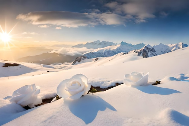 un fiore nella neve