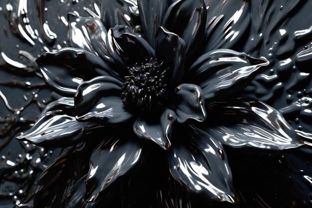 Un fiore nero con un centro nero