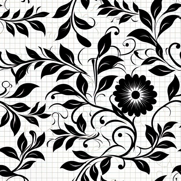 un fiore nero su un foglio bianco