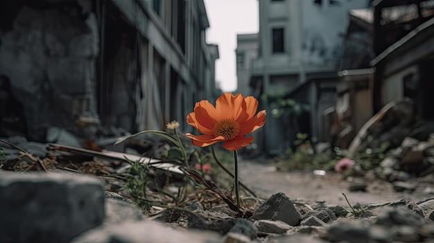 Un fiore per strada