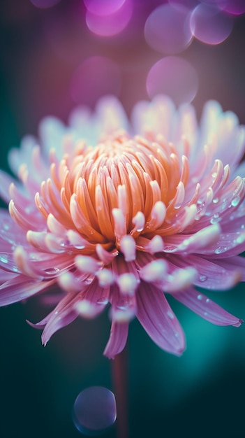 Un fiore rosa con sopra la parola crisantemo