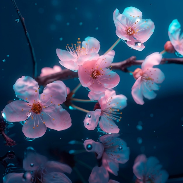 Un fiore rosa con una goccia d'acqua nel mezzo