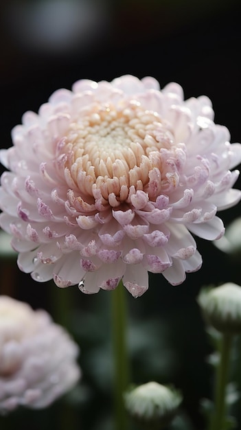 Un fiore rosa e bianco con un centro bianco.