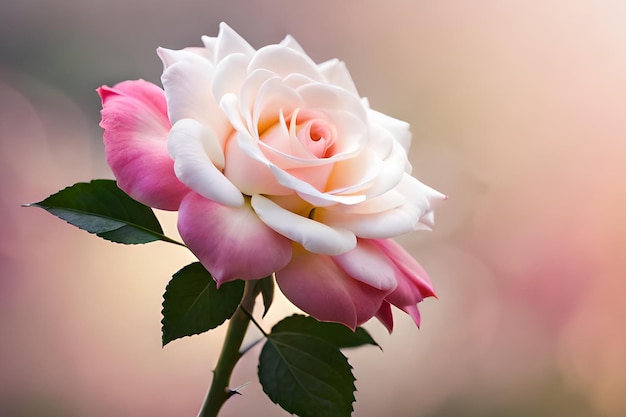 Un fiore rosa e bianco con uno rosa