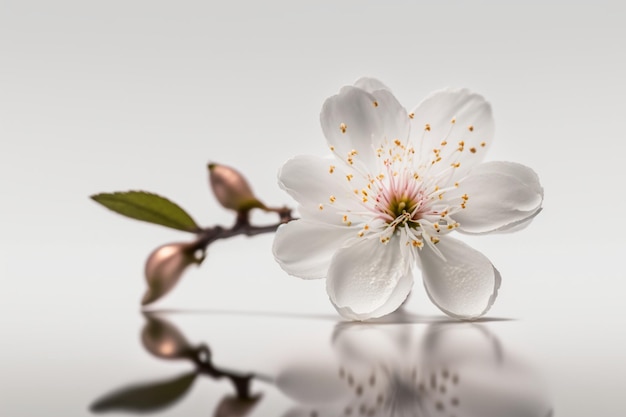 Un fiore su uno sfondo bianco