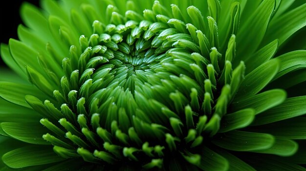 Un fiore verde con tanti piccoli buchi al centro