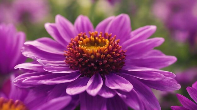 Un fiore viola è sullo sfondo