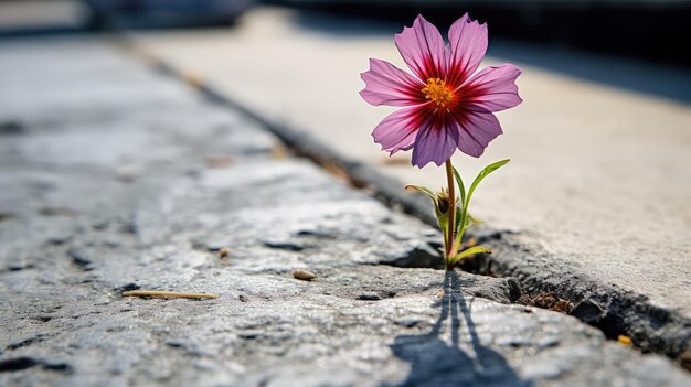 Un fiore vivace sul marciapiede