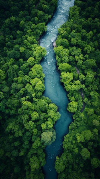 Un fiume attraversa una foresta nella regione.
