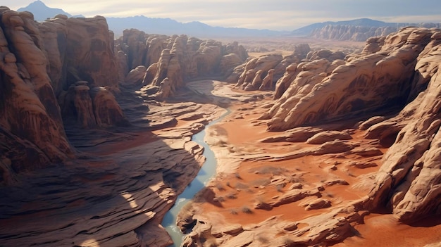 un fiume che scorre attraverso un canyon