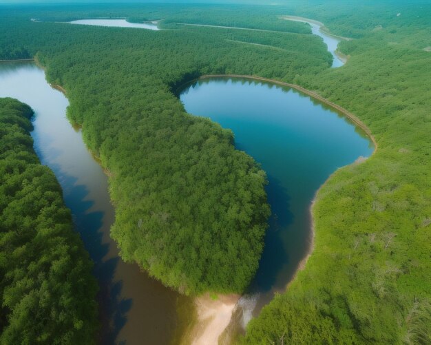 Un fiume in mezzo a una foresta