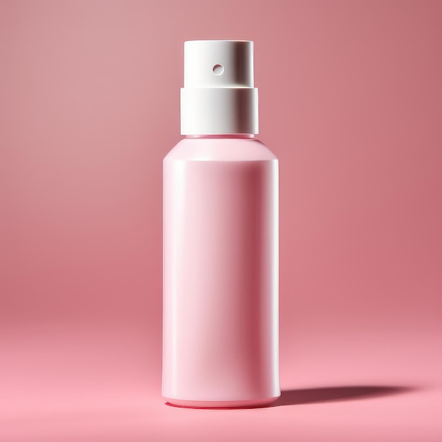 Un flacone spray rosa con la scritta "aria fresca" in cima.