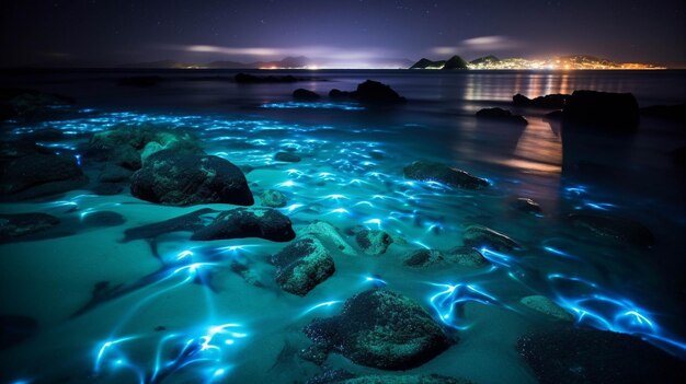 Un fotografo cattura la bellezza mozzafiato degli organismi bioluminescenti lungo una spiaggia remota