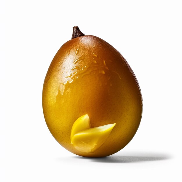 Un frutto giallo con sopra la parola mango