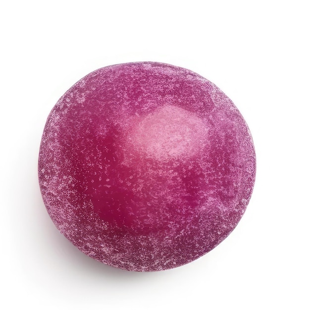 Un frutto viola con un centro viola e una parte superiore viola.