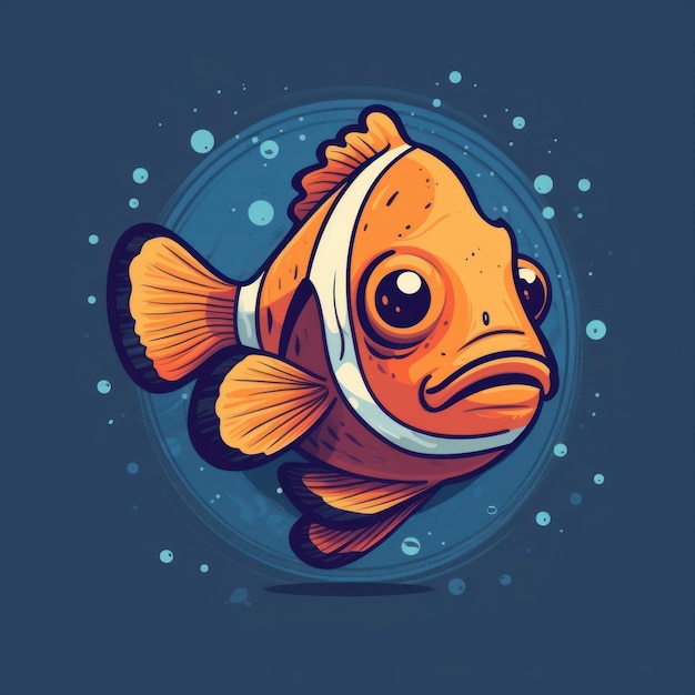 Un fumetto illustrazione di un pesce pagliaccio