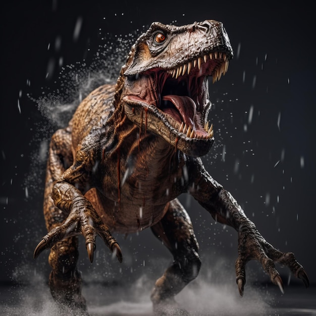 Un furioso Tyrannosaurus Rex dinosauro